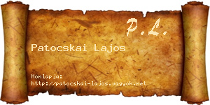 Patocskai Lajos névjegykártya