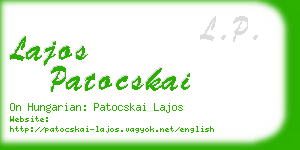 lajos patocskai business card